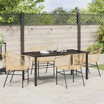 vidaXL Ensemble de salle à manger pour jardin 5 Pièces Marron polyrotin