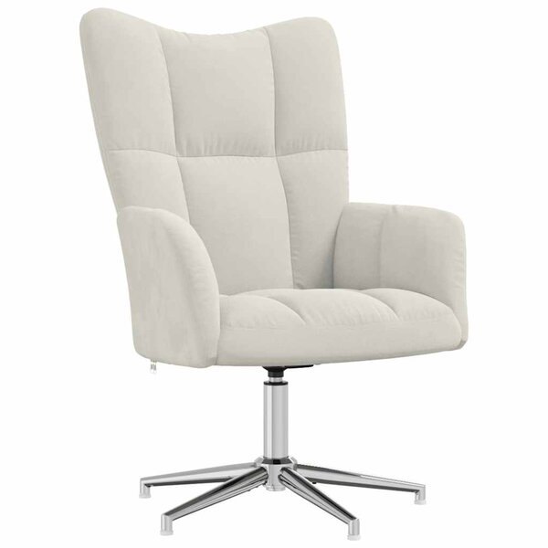 vidaXL Chaise de relaxation Blanc crème Velours
