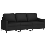 vidaXL Ensemble de canapés 3 Pièces avec coussins noir velours