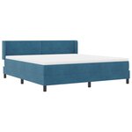 Lit Box Spring vidaXL avec Matelas Bleu Foncé 180x200 cm Velours