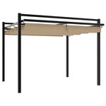 vidaXL Tonnelle de jardin avec toit rétractable taupe 3x3 m aluminium