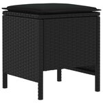 vidaXL 2 pc Pouf de Jardin Rotin PE Noir