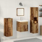 vidaXL Ensemble de mobilier de salle de bain 4 Pièces Bois Ancien