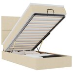 vidaXL Cadre de lit ottoman avec matelas crème 80x200 cm tissu