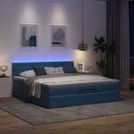 VidaXL Cadre de lit ottoman avec matelas bleu foncé 160x200 cm velours