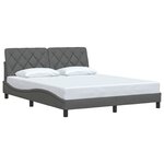 vidaXL Cadre de lit sans matelas gris foncé 160x200 cm tissu