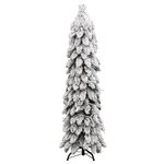 vidaXL Sapin de Noël artificiel pré-éclairé avec 80 LED/neige floquée