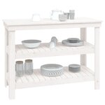 vidaXL Banc de travail Blanc 110 5x50x80 cm Bois de pin massif