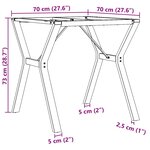 vidaXL Pieds de table à manger cadre en Y 70x70x73 cm acier