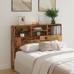 vidaXL Armoire de tête de lit vieux bois 140x19x103 5 cm