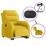 vidaXL Fauteuil inclinable électrique jaune Velours