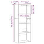 vidaXL Bibliothèque autoportante Chêne noir 60 x 30 x 151 5 cm