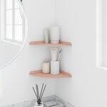 vidaXL Étagère Flottante d'Angle 2 pc Rose 24 x 24 x 2 cm