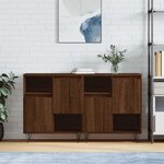 vidaXL Buffets 2 Pièces chêne marron bois d'ingénierie