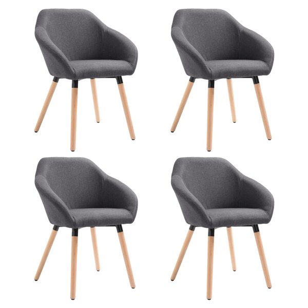 vidaXL Chaises à manger lot de 4 gris foncé tissu