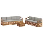 vidaXL Ensemble de canapés d'extérieur 9 pc Naturel et gris clair