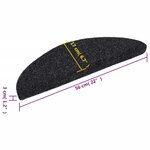 vidaXL Tapis autoadhésifs de marches 5 Pièces Noir 56x17x3 cm Aiguilleté