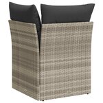 vidaXL Canapé d'angle de jardin et coussins gris clair résine tressée