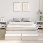 vidaXL Cadre de lit avec rangement Blanc 236 5 x 160 x 31 5 cm