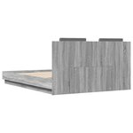 vidaXL Cadre de lit tête de lit et lumières LED sonoma gris 150x200 cm