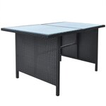 vidaXL Ensemble à manger d'extérieur 6Pièces coussins résine tressée noir