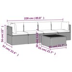 vidaXL Salon de jardin 5 Pièces avec coussins Gris Résine tressée
