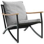 vidaXL Ensemble de meubles de balcon 4 Pièces avec coussins acier noir