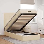 vidaXL Cadre de lit ottoman avec matelas crème 100x200cm tissu