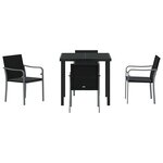 vidaXL Ensemble de salle à manger pour jardin 5 Pièces Noir Poly rotin