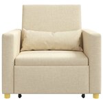 vidaXL Canapé-lit escamotable simple Crème 90 x 165 x 87 cm tissu