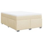 vidaXL Sommier à lattes de lit avec matelas Crème 140x190 cm Tissu