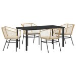 vidaXL Ensemble de salle à manger pour jardin 5 Pièces Marron polyrotin