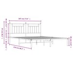 vidaXL Cadre de lit métal sans matelas et tête de lit blanc 183x213 cm