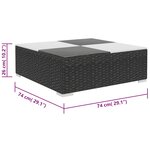 vidaXL Salon de jardin 6 Pièces avec coussins résine tressée noir