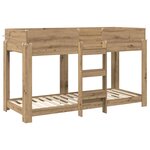 vidaXL Lit Superposé pour Enfants Chêne artisanal 75 x 190 cm