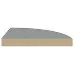 vidaXL Étagère d'angle flottante gris 35x35x3 8 cm MDF