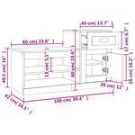 vidaXL Armoire à chaussures chêne fumé 100x42x60 cm bois d'ingénierie