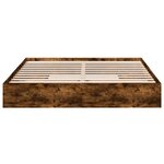 vidaXL Cadre de lit avec tiroirs sans matelas chêne fumé 200x200 cm