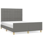 vidaXL Cadre de lit sans matelas gris foncé 140x200 cm tissu