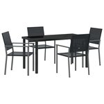 vidaXL Ensemble de salle à manger pour jardin 5 Pièces Noir Rotin PE