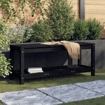 vidaXL Banc de jardin noir 108x35x45 cm bois massif de pin