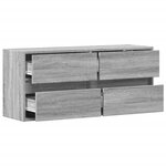 vidaXL Meuble TV mural avec lumières LED sonoma gris 100x31x45 cm