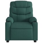 vidaXL Fauteuil de massage inclinable électrique Vert foncé Tissu