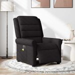 vidaXL Fauteuil de massage inclinable électrique Noir Tissu