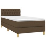 vidaXL Sommier à lattes de lit avec matelas Marron foncé 100x200 cm