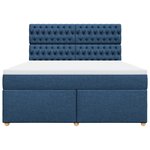 vidaXL Sommier à lattes de lit avec matelas Bleu 180x200 cm Tissu