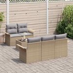 vidaXL Ensemble de canapé de jardin avec coussin 6 Pièces Beige et gris