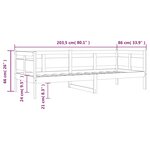 vidaXL Lit de jour blanc bois de pin massif 80x200 cm
