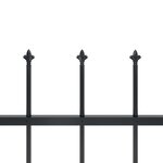 vidaXL Clôture de jardin avec dessus en lance Acier 15 3 x 1 m Noir