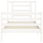 vidaXL Cadre de lit et tête de lit blanc 100x200 cm bois massif